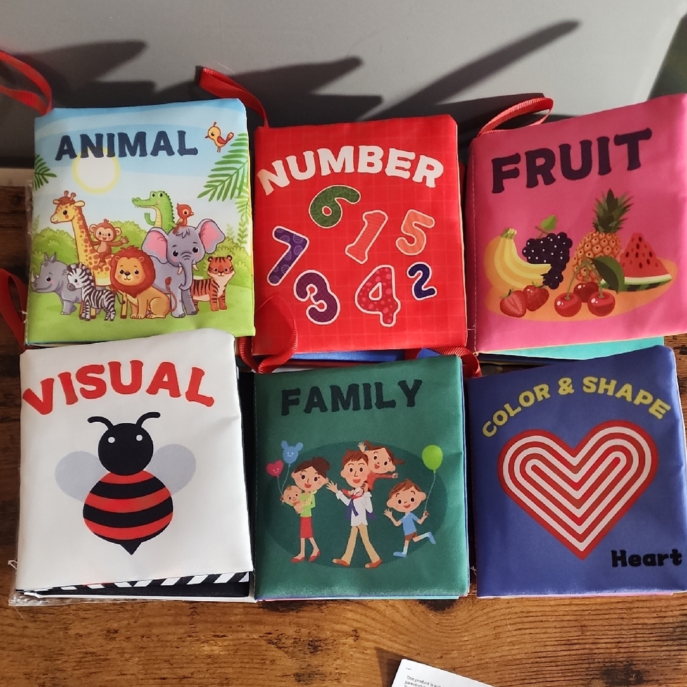 Kids Educational Fabric Small Cloth Books Set Mosntessori Themed Tear Resistant